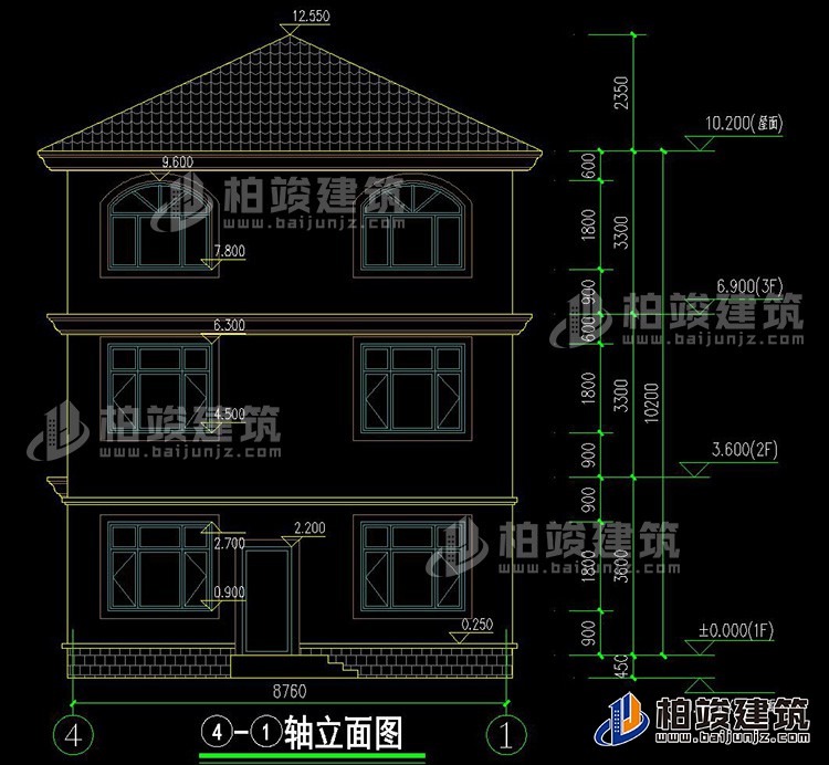 背立面图